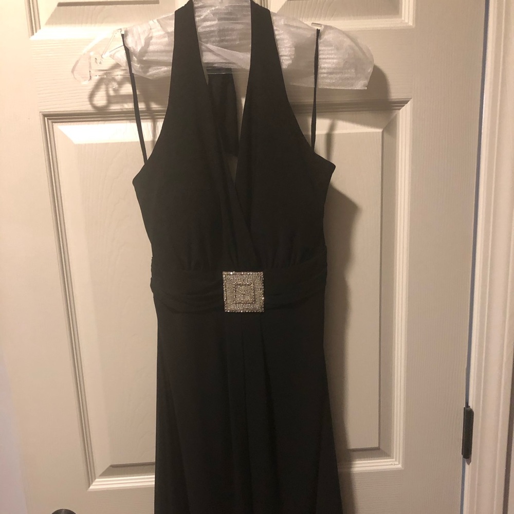 dollar halter style black cocktail dress